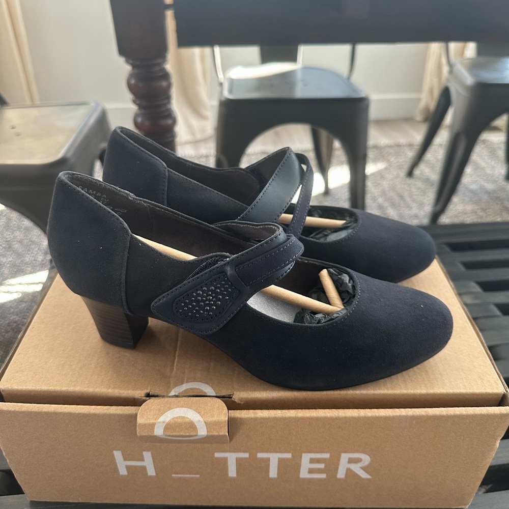 Hotter Black Mary Jane Heels